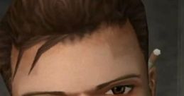 Close-up of Ricky Pucino from Bully, showcasing his intense expression and distinctive facial features in a dark setting.