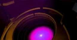 Close-up of a robotic sphere with a vibrant pink core, reminiscent of the Portal 2 announcer's voice features.