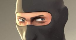 Close-up of a masked mercenary character from Open Fortress, showcasing intense expression and tactical attire.