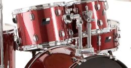 Ludwig drum kit in striking red finish, perfectly designed for aggressive acceleration in performance and studio settings.