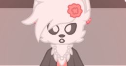 Stylish cartoon character with white fur, pink hair, and trendy outfit, representing creative expression in voice artistry.