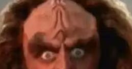 Gowron from Star Trek with intense expression, showcasing his iconic Klingon features and warrior demeanor.