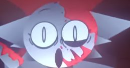 Stylized character from "Fatima Chavez Phase 5," displaying excitement with striking red and gray colors in a unique design.