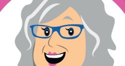 Cartoon character Granny McDonald with gray hair and glasses, embodying friendly text-to-speech options for users.
