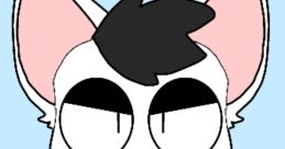Pelito character with cat ears and a black suit, expressing frustration against a light blue background.
