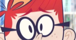 Cheerful animated character with red hair and glasses, embodying adventure and curiosity, perfect for kids' entertainment.