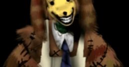 Lorenzo Waterman from TRoTPR depicted in a creepy, ragged outfit with an unsettling smile and a whimsical mask.