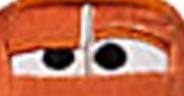 Smokey from Cars 3 as a plush Tsum Tsum toy featuring orange detailing and iconic front grill design.