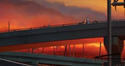 Dinoco Lightning McQueen in a vibrant sunset backdrop, showcasing his iconic blue paint and striking wheel design.