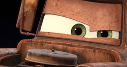 Rusty tow truck character from "Cars 2" with a cheeky grin, showcasing his signature personality and charm.