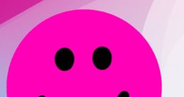 Bright pink circle character with a smiling face and colorful background, inspired by Mister Maker’s creative designs.