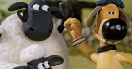 Shaun the Sheep interacts playfully with a dog, showcasing fun moments from the "Creating AI FX Generator" beta.