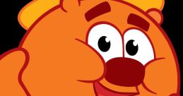 Cheerful Barry from Kikoriki, the lovable orange character with a hat, spreading joy and friendship in his adventures.