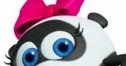Pandy from Kikoriki skating with a pink bow, showcasing her playful personality and vibrant character design.