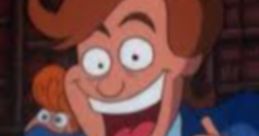 Chit Chatterson from Histeria! excitedly gestures in a blue suit, bringing humor and energy to the animated series.