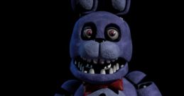 Retro Bonnie stands menacingly, showcasing his vibrant purple design and iconic features from the Five Nights at Freddy's series.
