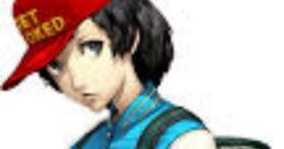 Shinya Oda from Persona 5 in a blue varsity jacket and red cap, embodying youthful energy and gaming enthusiasm.