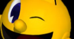 Cheerful Pac-Man character with a playful wink, featured in Mario Kart Arcade GP DX USA, holding a racing item.