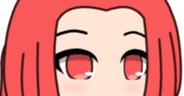 Keren from Gacha Life with vibrant red hair and a matching red outfit, showcasing her cute and playful character design.