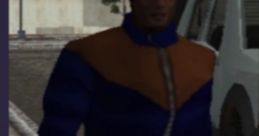GTA LCS character in a blue and orange jacket, embodying the essence of a black street criminal in Liberty City.