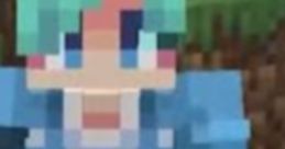 Minecraft character with teal hair and rainbow-striped shirt, showcasing vibrant pixel art style inspired by Dangthatsalongname.