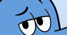 Phil the big blue character from "Phil Big Blue English" with a playful smirk and charming expression. Fun, animated vibe!
