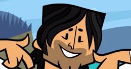 Chris McLean from Total Drama smiling and gesturing, embodying his charismatic hosting style and competitive spirit.