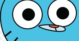 Gumball Watterson character from Tawog, featuring a vibrant blue hue and a playful expression, styled by Alessio Puccio.