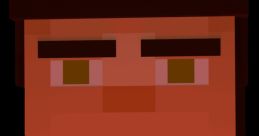 Aiden from Minecraft Story Mode, featuring a close-up of his pixelated face with a serious expression.