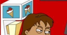 Kayla features a displeased expression, set in a vibrant animated backdrop with ice cream and fast food elements.