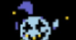 Jevil character in a colorful pixel art style, showcasing playful mischief with a whimsical expression on a dark background.