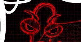 Red-themed artwork of Angry Clippy with intense expressions on a digital grid background, featuring stylized text.