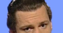 Chris Morris in a suit delivering satirical news, representing his iconic role in "Brass Eye" and "The Day Today.