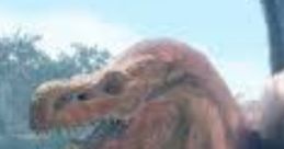 Anjanath from Monster Hunter World roars fiercely in its natural habitat, showcasing its powerful jaw and fierce demeanor.