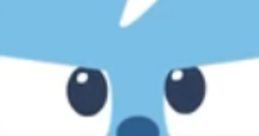 Angry blue cartoon character with lightning bolt hair, featuring a badge, perfect for Meowyeow (Donaldducc) fans.
