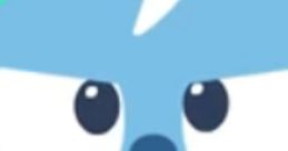 Angry Meowyeow character with blue fur, lightning bolt, and determined expression, perfect for kids' animations.