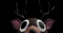 Cartoonish deer head with exaggerated features, representing a character from the game "99 Nights In The Forest.