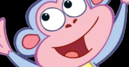Happy cartoon monkey wearing red boots, excited and playful, perfect for children’s entertainment and educational themes.