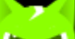 Angry green cartoon cat character with large eyes and ears, showcasing a playful design with a modern twist.