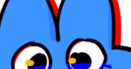 Cheerful character Four from BFDI, featuring a bright blue color and expressive eyes, radiating joy and excitement.