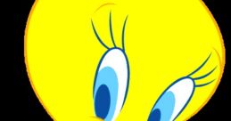 Tweety Bird stands cutely, showcasing bright yellow feathers and big blue eyes, iconic character from classic cartoons.
