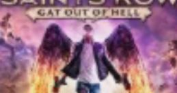 Saints Row: Gat Out of Hell cover art featuring a character with wings battling demons in a fiery underworld setting.
