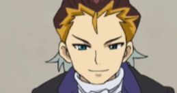 Theodore Glass from Beyblade Burst, showcasing his confident pose and stylish attire in a formal setting.