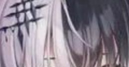Anime character with striking two-tone hair and unique eye design, showcasing a quirky and expressive personality.