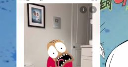 Cartoon character with exaggerated facial expression in TikTok animation. Funny reactions and unique animations featured here.
