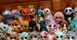 Colorful Beanie Boo crowd cheering with diverse plush animals, showcasing vibrant patterns and expressive eyes for parodies.
