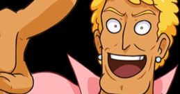 Cartoon character Brody Foxx excitedly gestures with a big smile, wearing a pink shirt and showcasing a dynamic pose.