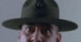 Iconic drill sergeant shouting, wearing a military hat, embodying authority in a powerful training scene reminiscent of "Hartmann_GER.