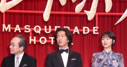 Cast members at the Masquerade Hotel premiere, showcasing glamour and excitement for the 2019 film.