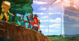 Main characters exploring a lush landscape in "Eden," a Netflix original anime series premiering May 27.